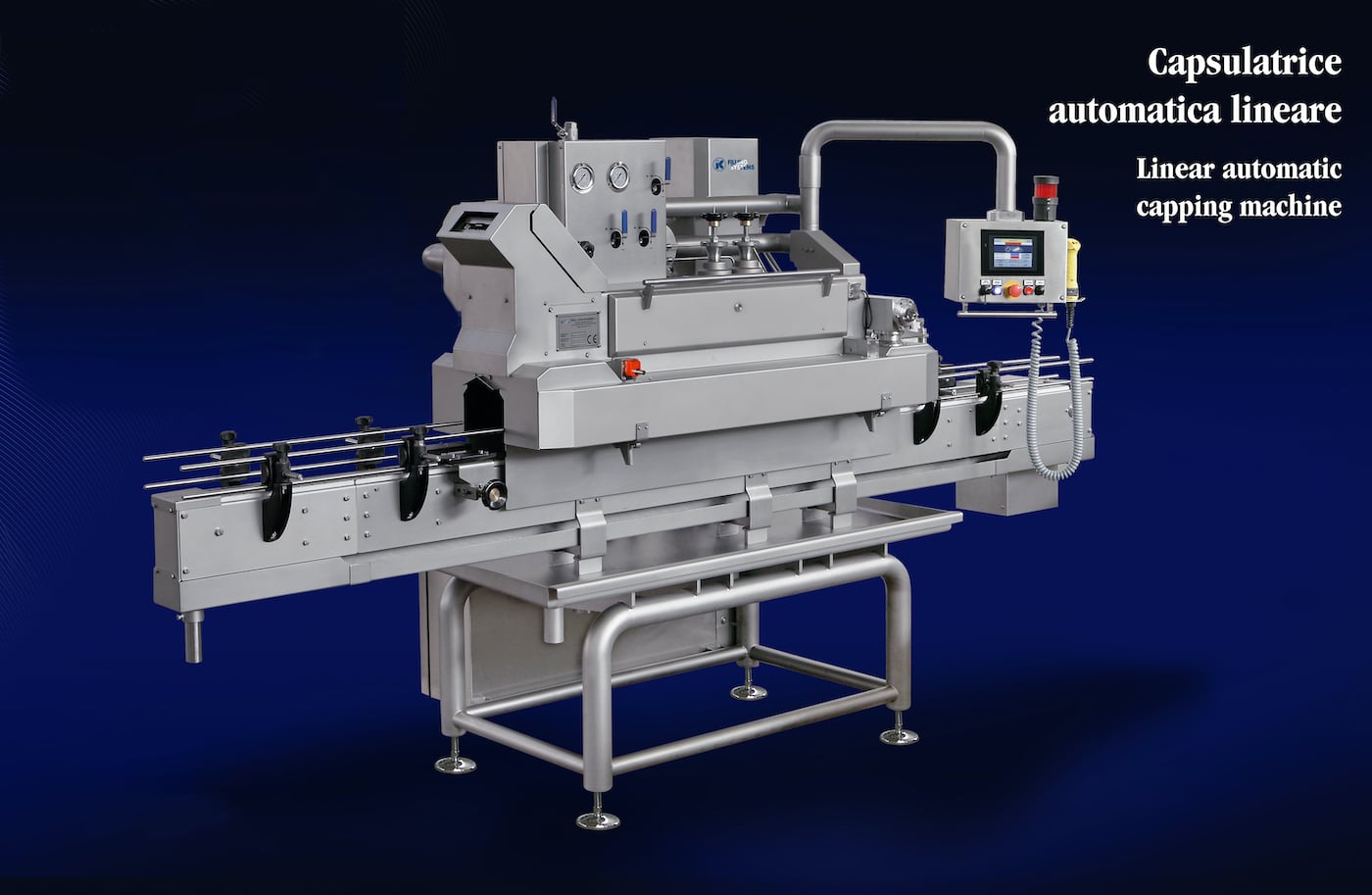 Linear automatic capping machine