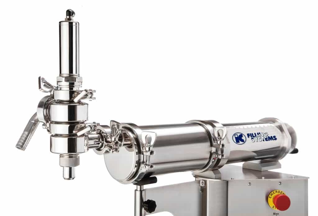 This is a photo of a benchtop filling machine