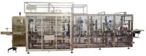 Flexiblock 1500bph flexible spirit rinsing filling capping labelling monoblock