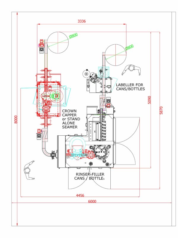 Layout für die Installation in der Fuggle-Brauerei, Kolumbien